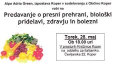 Predavanje o presni prehrani, biološki pridelavi, zdravju in bolezni